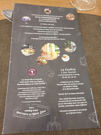 Restaurant du Cloître à Bourbon-Lancy carte