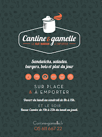 Carte du CANTINE & GAMELLE | Burger, Sandwich, Salade, Bol Et Plat à Emporter - BASSO CAMBO à Toulouse