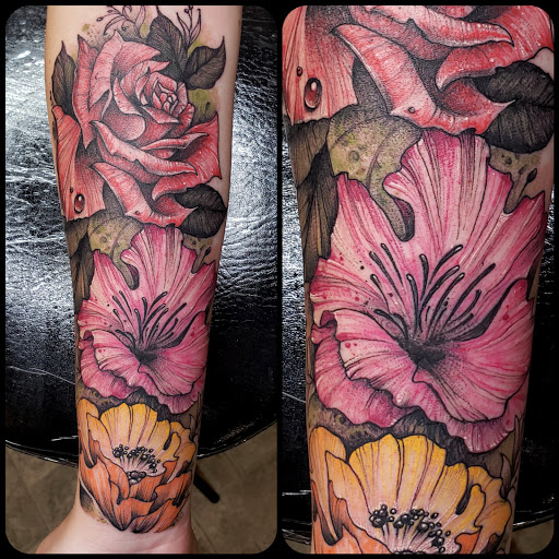Explore neo trad tattoo ideas, creative tattoo ideas in Fuquay Varina, available at 401 Tattoo and Antiquities