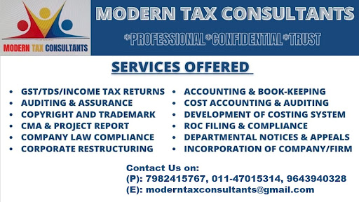 MODERN TAX CONSULTANTS (A team of CMA, CS, CA and Law Advocates; a leading consultancy firm)