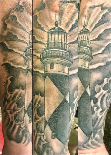 Explore pisces symbol tattoos ideas, creative tattoo ideas in Louisburg, available at Lewter Tattoos and Piercing