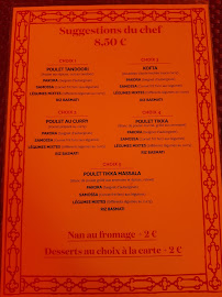 Restaurant indien LE SAFARI CLERMONT FERRAND à Clermont-Ferrand (le menu)