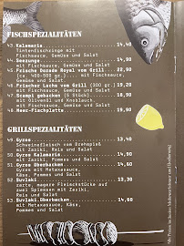 Restaurant Bei Georgios à Clausthal-Zellerfeld (la carte)