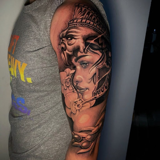 Explore women's hip tattoo ideas, creative tattoo ideas in San Antonio, available at Firme Copias Tattoo Studio