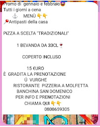 Restaurant U' Vurghe à Molfetta (le menu)