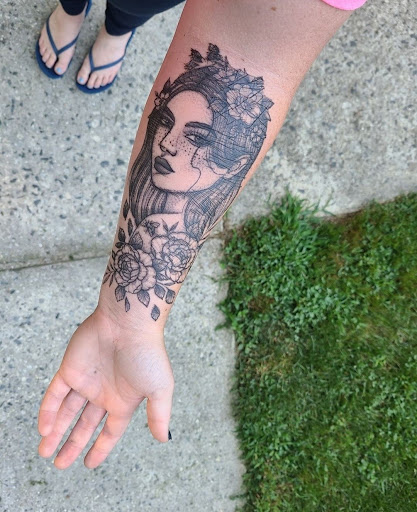 Explore mountain tattoo ideas for females, creative tattoo ideas in Ambler, available at Tattoo GalaxyAmbler Piercing & Custom Tattoos
