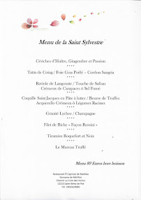 Menu du O Caprices de Mathias à Saint-Rémy-de-Provence