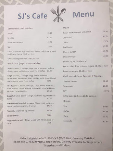 Reviews of SJ's Cafe in Coventry - Coffee shop