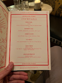 Orgueil à Paris menu