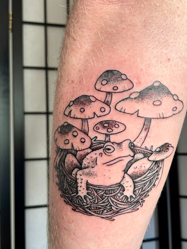 Explore hellscape sleeve tattoo ideas, creative tattoo ideas in Barre, available at HINTERLAND TATTOO