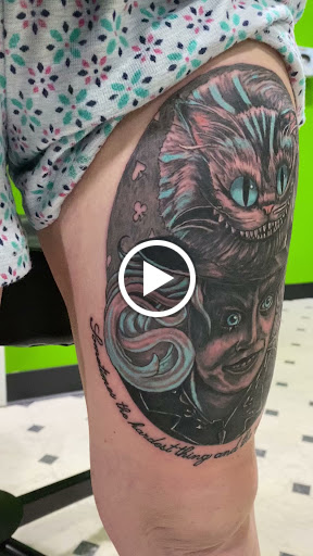 Explore street sign tattoo ideas, creative tattoo ideas in Evansville, available at Ink Therapy 101