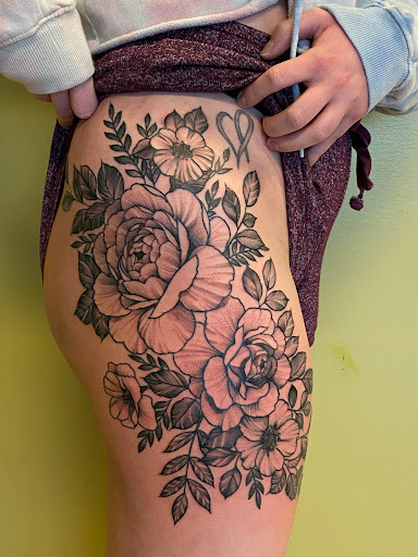 Explore female full sleeve tattoo ideas, creative tattoo ideas in Fogelsville, available at Gilded Heron Tattoo
