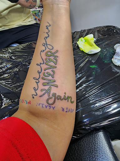 Explore blackwork tattoo ideas, creative tattoo ideas in Orange, available at Smokin Irons Tattoo