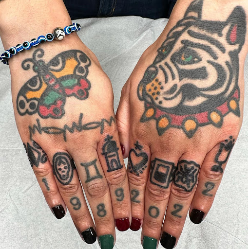 Explore sunflower thigh tattoo ideas, creative tattoo ideas in San Diego, available at Tough Love Tattoo San Diego