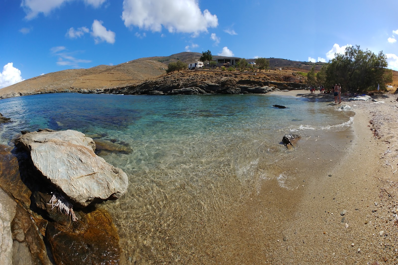 Photo of Mesianó beach with light sand &  pebble surface