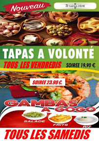 Menu / carte de tapas pepe à Valserhône