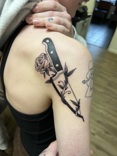 Explore small red tattoos ideas, creative tattoo ideas in Spokane, available at Mystery Ink Tattoo