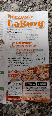 Pizzeria Pizzeria La BURG à Bergkamen (le menu)