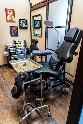 Explore hunting tattoo ideas for men, creative tattoo ideas in Jamestown, available at Black Cherry Tattoo Co.