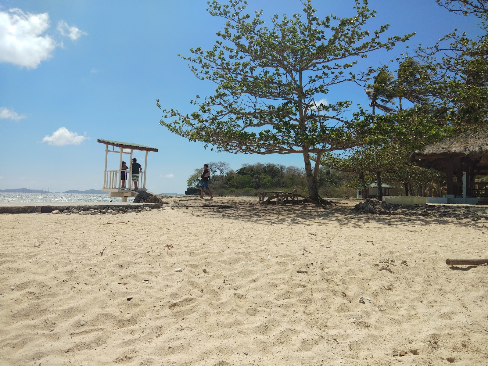 Foto van Aslom Island Beach en de nederzetting