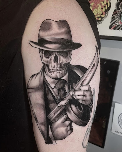 Explore black tattoo ideas, creative tattoo ideas in Rutherford, available at Arcana Tattoo