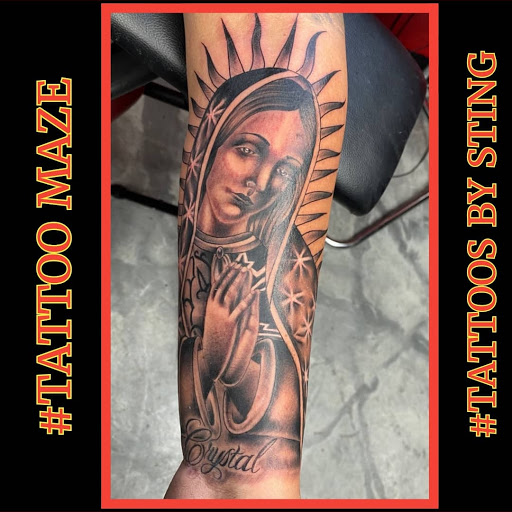 Explore aztec neck tattoo ideas, creative tattoo ideas in San Antonio, available at Tattoo Maze