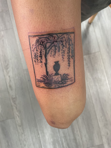 Explore sleeve tattoo background ideas, creative tattoo ideas in Eugene, available at Ritual tattoo