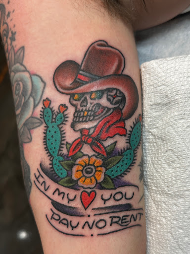 Explore ignorant tattoo ideas, creative tattoo ideas in Tulsa, available at Dire Wolf Tattoo