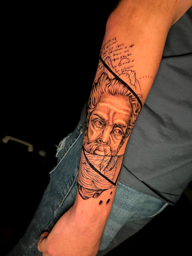 Explore tattoo basketball ideas, creative tattoo ideas in Roanoke, available at Saint Cecilias Art Studio