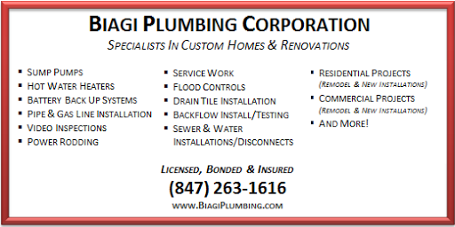 Plumber «Biagi Plumbing Corporation», reviews and photos, 3815 Grandville Ave, Gurnee, IL 60031, USA