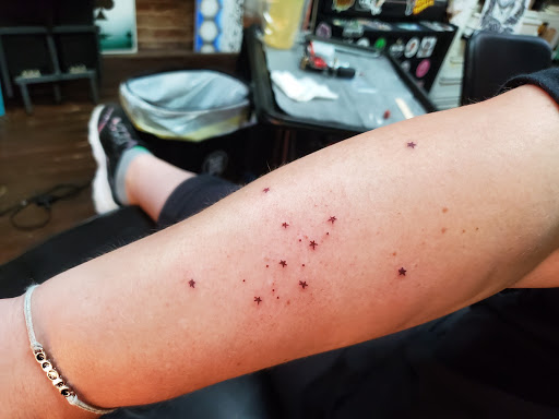 Explore zombie tattoo ideas, creative tattoo ideas in Fort Worth, available at Lucky Horseshoe Tattoo