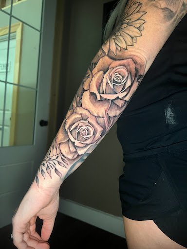 Explore sleeve ideas tattoo, creative tattoo ideas in Roanoke, available at Saint Cecilias Art Studio