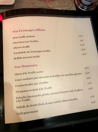 Truffes Folies à Paris menu
