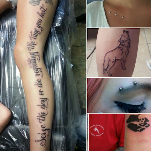 Explore leg tattoos ideas for men, creative tattoo ideas in Elko, available at Custom Tattoos and Body Piercing Studio