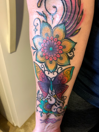 Explore panda bear tattoo ideas, creative tattoo ideas in Arlington, available at Depiction Tattoo Gallery