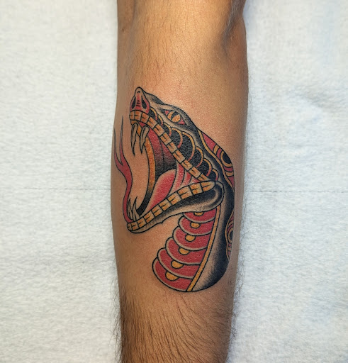 Explore polka trash tattoo ideas, creative tattoo ideas in Bargersville, available at Angels and Demons Tattoo