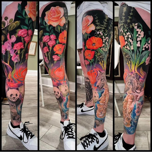 Explore chest tattoo cover up ideas, creative tattoo ideas in Charles Town, available at Blue Heron Tattoo
