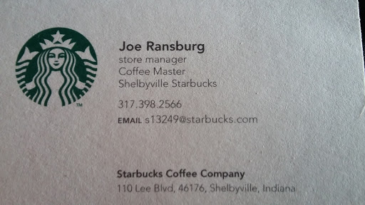 Coffee Shop «Starbucks», reviews and photos, 110 Lee Blvd, Shelbyville, IN 46176, USA