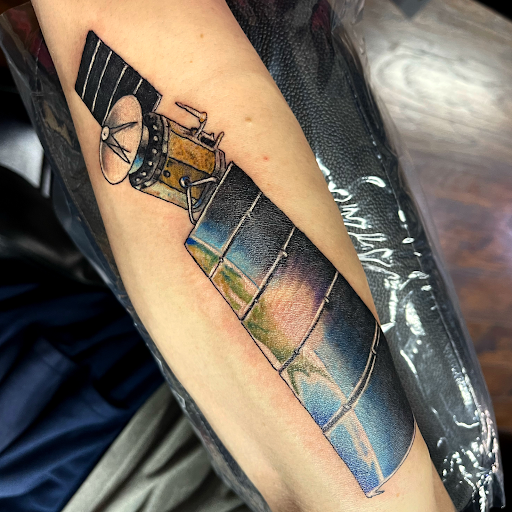 Explore upper arm sleeve tattoo ideas, creative tattoo ideas in Roanoke, available at Saint Cecilias Art Studio