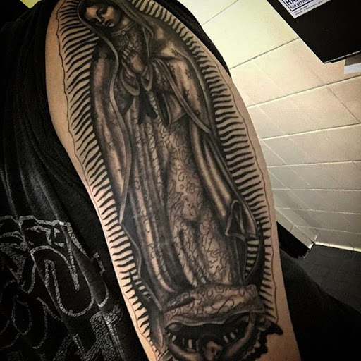 Explore man leg tattoo ideas, creative tattoo ideas in Stockton, available at Stockton Tattoo & Piercing