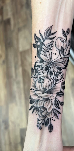 Explore tattoo ideas wrist, creative tattoo ideas in Vincennes, available at Silver Owl Tattoo