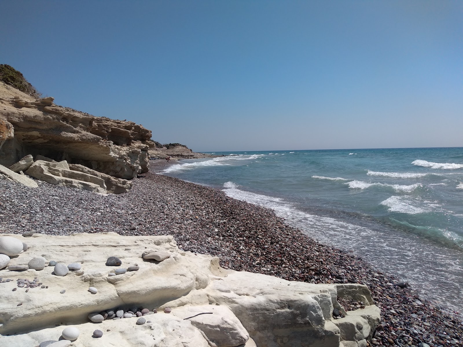 Foto van Agios Theologos beach met gemiddeld niveau van netheid