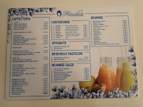 Menu / carte de Pasticceria Manuelina à Briga Novarese