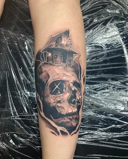 Explore tattoo ideas of dogs, creative tattoo ideas in Valdosta, available at Ink Addiction Tattoo Studio