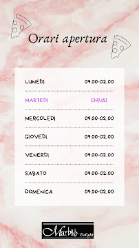 Menu / carte de Marble delight à Naples