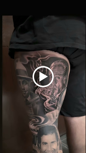 Explore firefighter sleeve tattoo ideas, creative tattoo ideas in Salem, available at Merk Ink Tattoo Studio