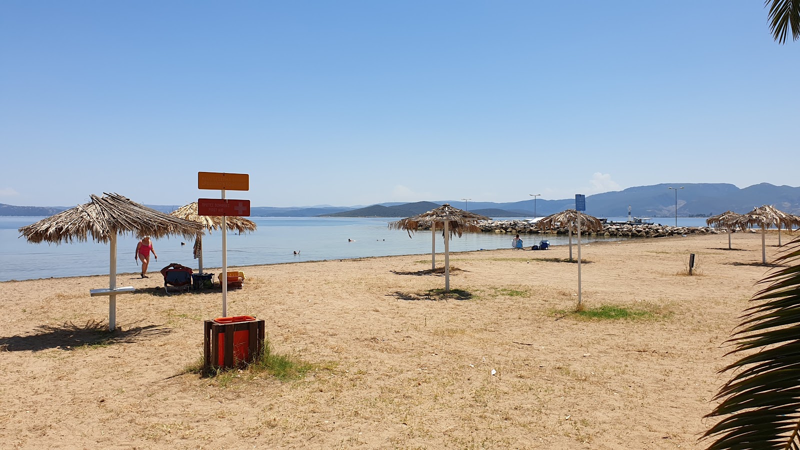 Foto de Livanates beach con agua azul-verde superficie