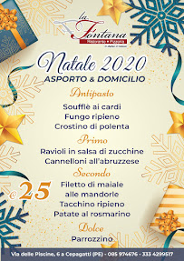 Restaurant Ristorante Pizzeria La Fontana à Cepagatti (le menu)
