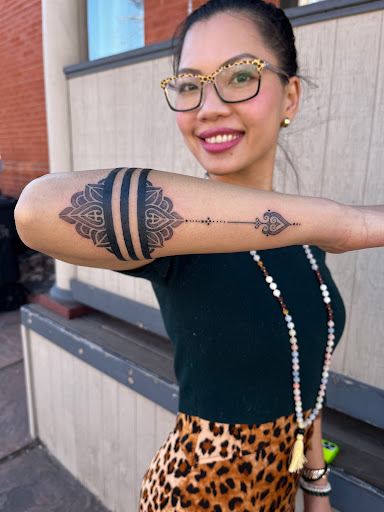 Explore tattoo ideas on the thigh, creative tattoo ideas in Denver, available at World Tattoo Studio