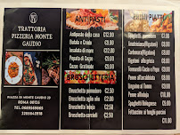 Menu du Trattoria Pizzeria Monte Gaudio à Rome